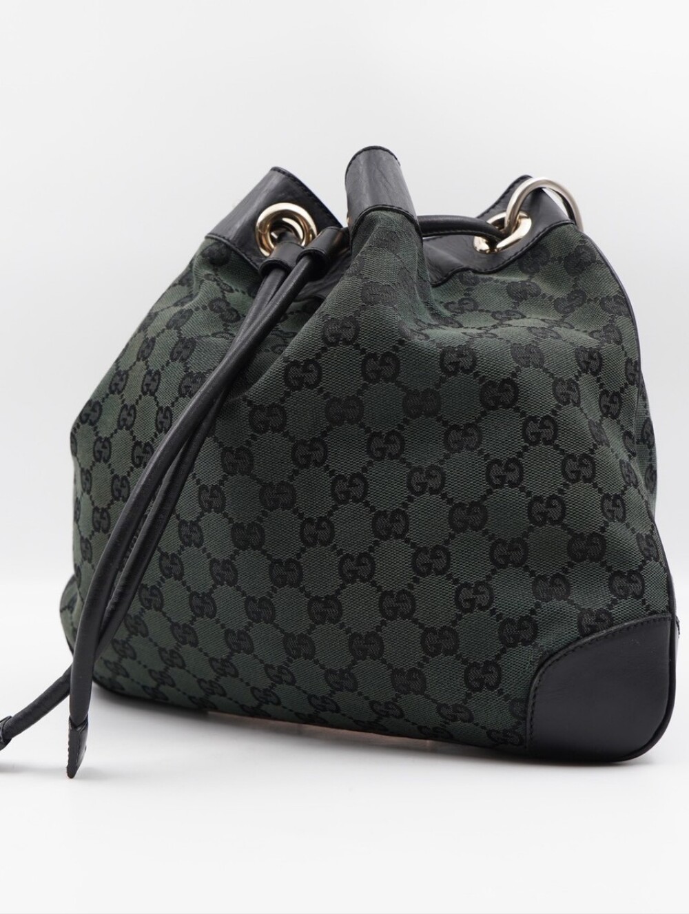 CI34 ❤️ Gucci Monogram Drawstring Shoulder Bag - Picture 3 of 12